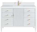 48 Inch Single White Bathroom Vanity with Zeus Quartz Top