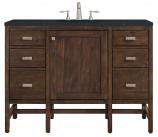 48 Inch Mid Century Acacia Single Vanity with Charcoal Top