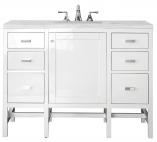 48 Inch Single Vanity in Glossy White with Arctic White Top