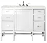48 Inch Single Sink Vanity in Glossy White with Pearl Quartz