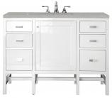 48 Inch White Single Sink Bathroom Vanity with Serena Quartz