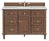 48 Inch Walnut Single Bathroom Vanity with Lime Quartz Top