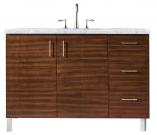 48 Inch Walnut Single Sink Bathroom Vanity Carrara Marble