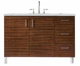 48 Inch Walnut Single Sink Bathroom Vanity Dual Mount Option