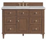 48 Inch Walnut Single Sink Bathroom Vanity Silver Quartz