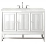 48 Inch White Floating or Freestanding Single Sink Bathroom Vanity Quartz Top