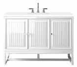 48 Inch White Freestanding or Floating Single Sink Bathroom Vanity White Quartz