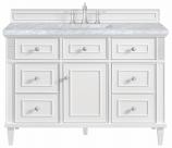 48 Inch White Single Bathroom Vanity with Carrara Marble