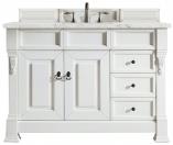 48 Inch White Single Sink Bathroom Vanity Pearl Quartz