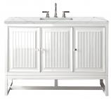 48 Inch White Single Sink Bathroom Vanity Quartz Top Floating or Freestanding