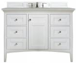 48 Inch White Single Sink Bathroom Vanity Serena Quartz