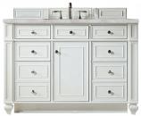 48 Inch White Single Sink Bathroom Vanity Silver Quartz