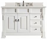 48 Inch White Single Sink Traditional Bathroom Vanity Quartz