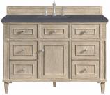 48 Inch Whitewashed Oak Single Bath Vanity Charcoal Quartz