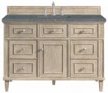 48 Inch Whitewashed Oak Single Sink Vanity Bleu Quartz Top