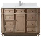 48 Inch Whitewashed Walnut Single Bath Vanity White Quartz