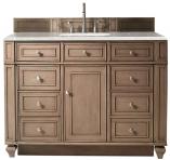 48 Inch Whitewashed Walnut Single Bathroom Vanity Quartz