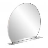 Marion Round Stainless Steel Mirror with Shelf