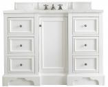 50 Inch Bright White Single Bathroom Vanity Pearl Quartz