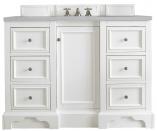 50 Inch Modern White Single Sink Bathroom Vanity Quartz