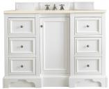 50 Inch Single Sink White Bathroom Vanity Marfil Quartz