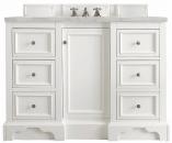 50 Inch Single Sink White Bathroom Vanity Silver Quartz Top