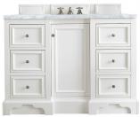 50 Inch White Single Sink Bathroom Vanity White Marble Top