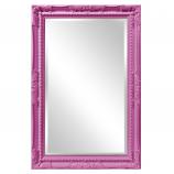 Queen Ann Rectangular Mirror - Custom Painted Glossy Hot Pink
