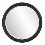 George Matte Black Round Mirror