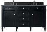 60 Inch Black Double Sink Bathroom Vanity Bleu Quartz