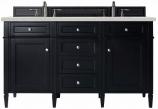 60 Inch Black Onyx Double Sink Bathroom Vanity Quartz