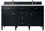 60 Inch Black Onyx Double Sink Bathroom Vanity Quartz Top