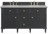 60 Inch Black Onyx Double Vanity Eternal Serena Quartz Top