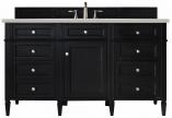 60 Inch Black Onyx Single Sink Bathroom Vanity Quartz Top