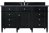 60 Inch Black Single Sink Bathroom Vanity Charcoal Quartz