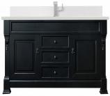 60 Inch Black Single Sink Bathroom Vanity White Quartz