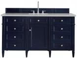 60 Inch Blue Single Sink Bathroom Vanity Serena Quartz