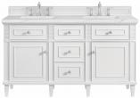 60 Inch Bright White Double Sink Bathroom Vanity