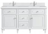 60 Inch Bright White Double Vanity White Quartz Countertop