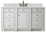 60 Inch Bright White Single Bathroom Vanity Pearl Quartz