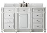 60 Inch Bright White Single Bathroom Vanity White Quartz