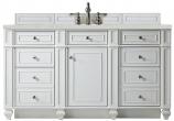 60 Inch Bright White Single Sink Bathroom Vanity Quartz Top