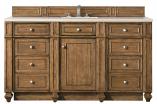 60 Inch Brown Single Sink Bathroom Vanity Marfil Quartz