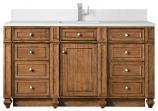 60 Inch Brown Single Sink Bathroom Vanity White Zeus Quartz