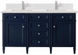 60 Inch Double Bathroom Vanity in Victory Blue White Quartz