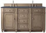 60 Inch Double Sink Bath Vanity in Walnut Charcoal Quartz