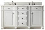 60 Inch Double Sink Bath Vanity in White Pearl Quartz Top