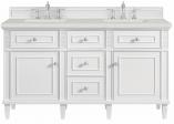 60 Inch Double Sink Bathroom Vanity in Bright White