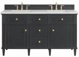 60 Inch Double Sink Black Onyx Vanity Noctis Quartz Top