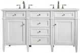 60 Inch Double Sink Bright White Bath Vanity Serena Quartz